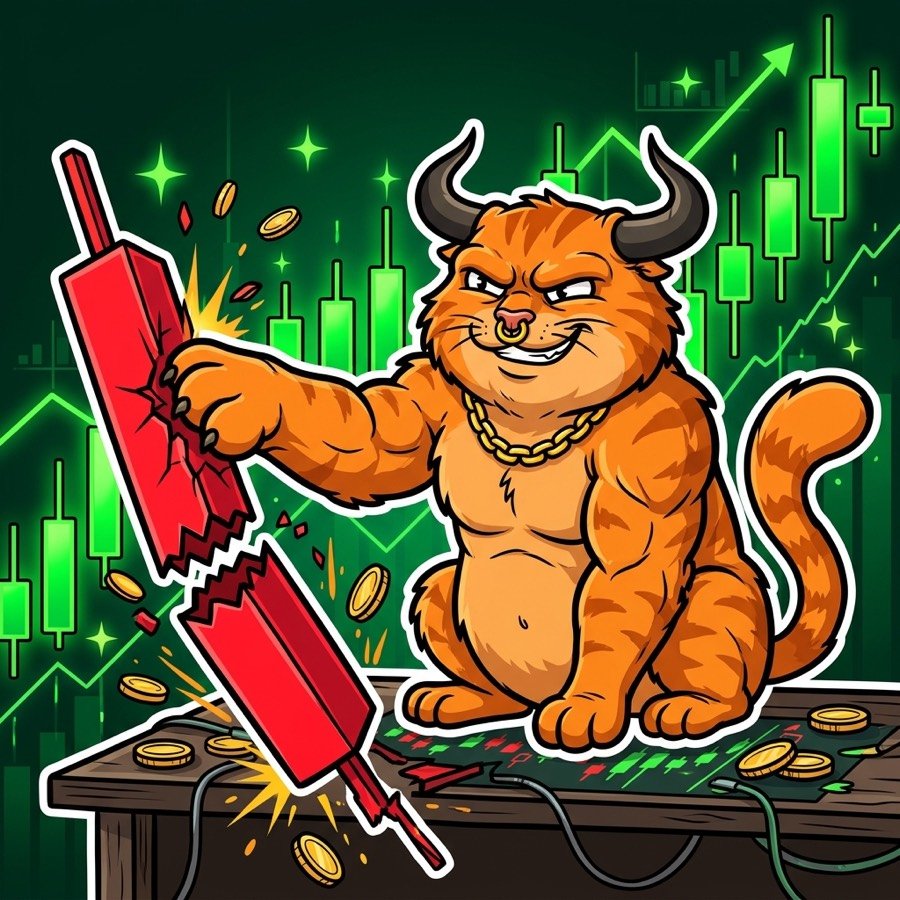 CatBull knocks the bear candle
